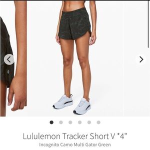 Lululemon - Tracker Shorts 4” inseam - size 4 - color camo